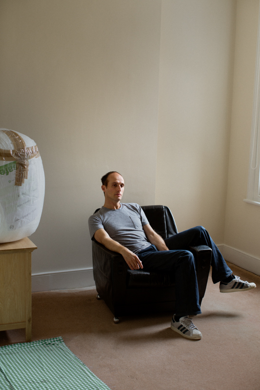 Robert Popper photographed at home in North London. Photo Rick Pushinsky.