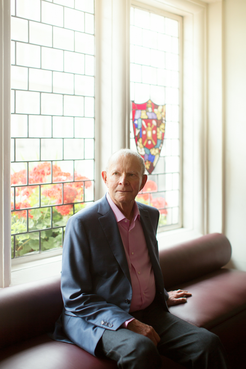 Wilbur Smith photographed at Mossiman's, London. Photo Rick Pushinsky.