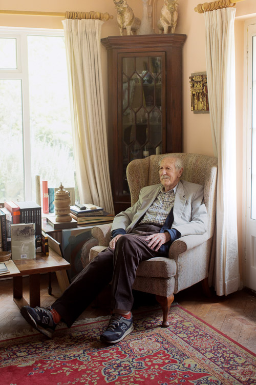 Brian Aldiss photographed at home near Oxford, July 7 2015. Photo Rick Pushinsky.